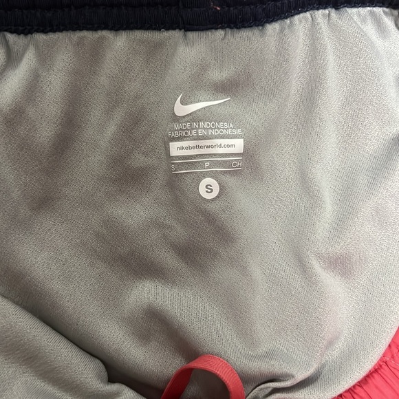 NIKE Pink and Blue Running Shorts with Built in Underwear - Picture 3 of 5